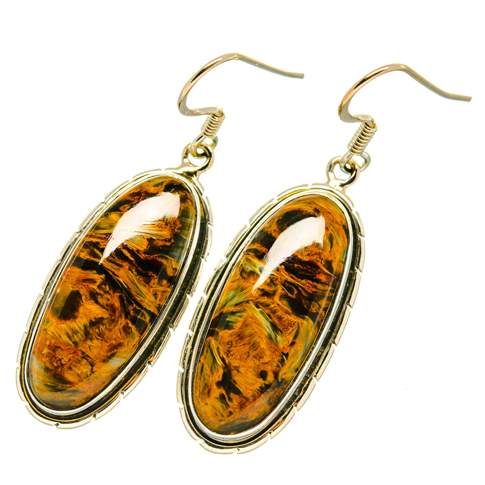 Golden Pietersite Earrings handcrafted by Ana Silver Co - EARR418859