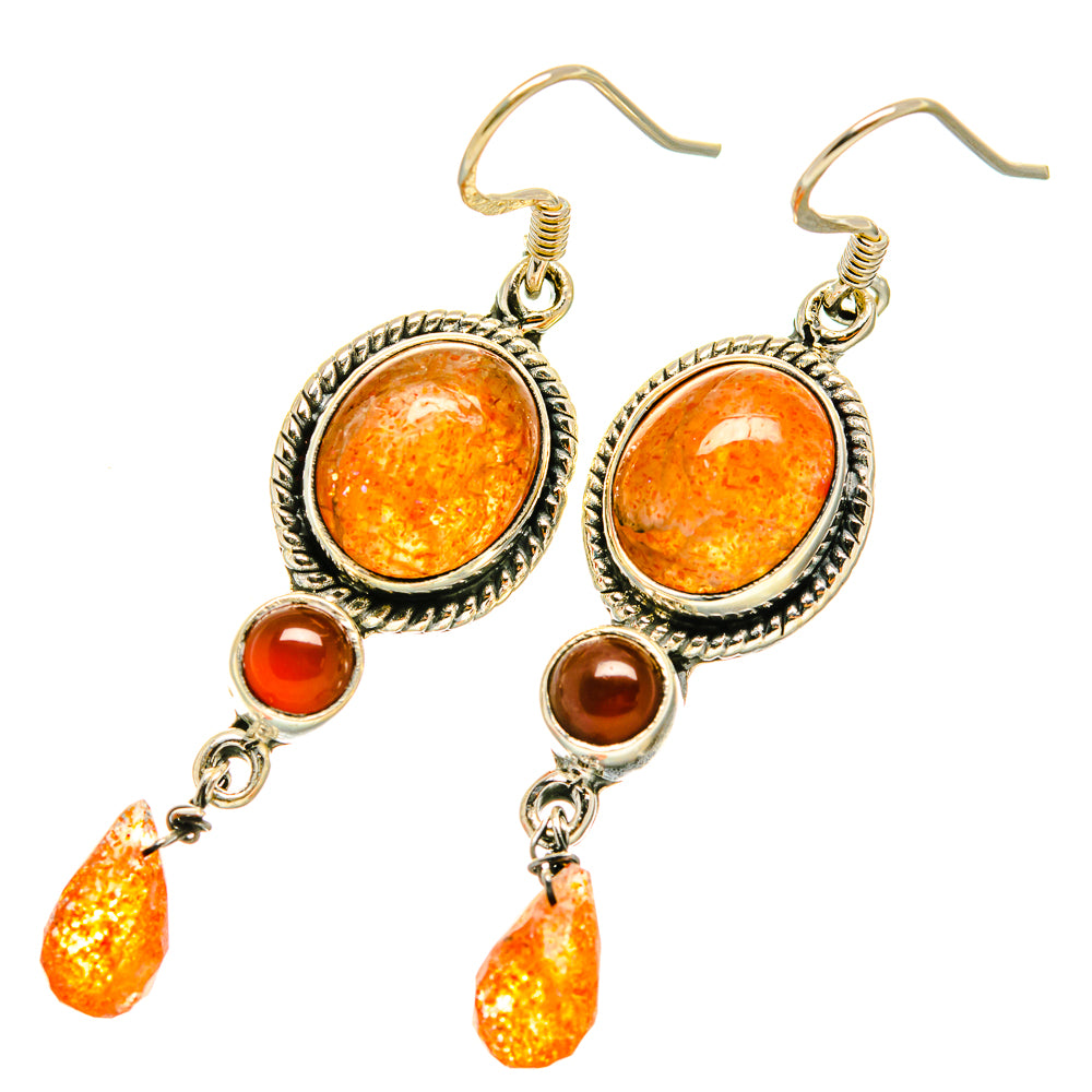 Sunstone Earrings handcrafted by Ana Silver Co - EARR418918