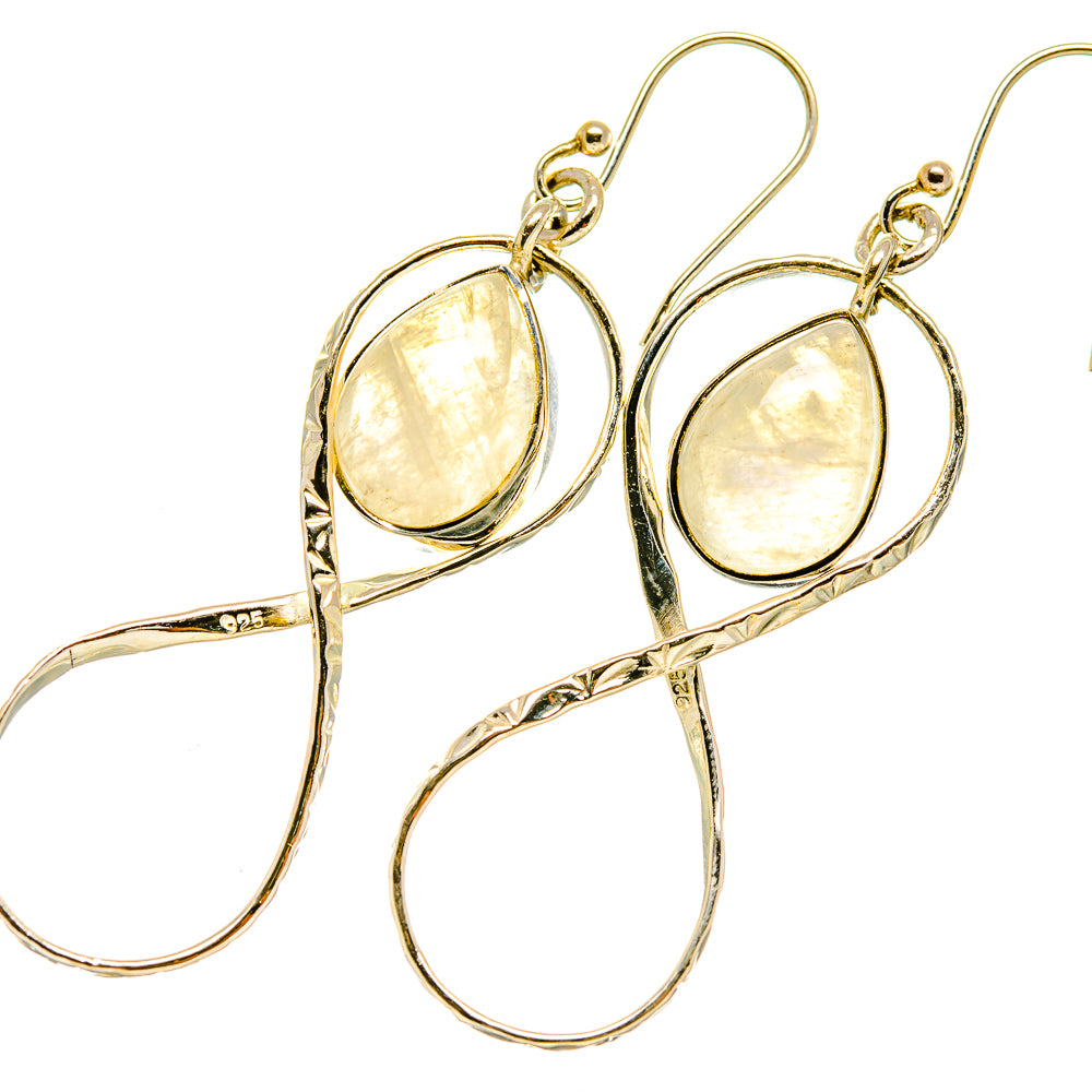 Rainbow Moonstone Earrings handcrafted by Ana Silver Co - EARR418944