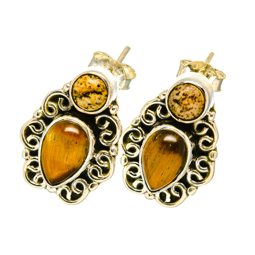 Tiger Eye Earrings handcrafted by Ana Silver Co - EARR418952