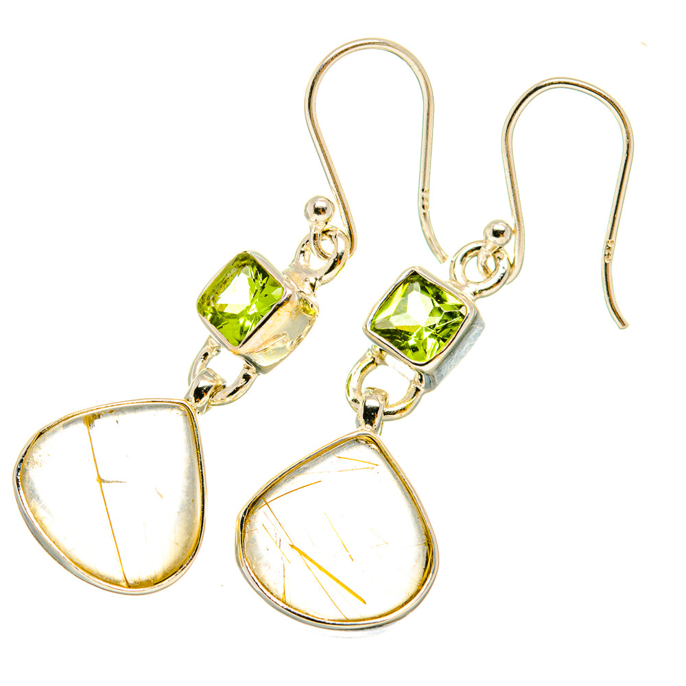 Rutilated Quartz Earrings handcrafted by Ana Silver Co - EARR418996