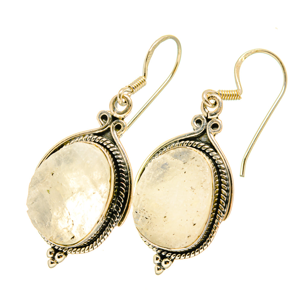 Rainbow Moonstone Earrings handcrafted by Ana Silver Co - EARR419008