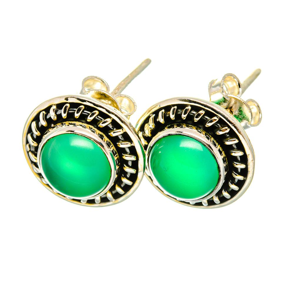 Green Onyx Earrings handcrafted by Ana Silver Co - EARR419031