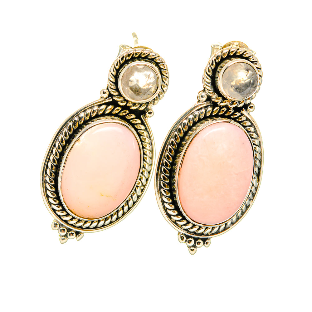 Pink Opal Earrings handcrafted by Ana Silver Co - EARR419058