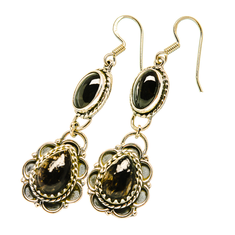 Golden Seraphinite Earrings handcrafted by Ana Silver Co - EARR419070