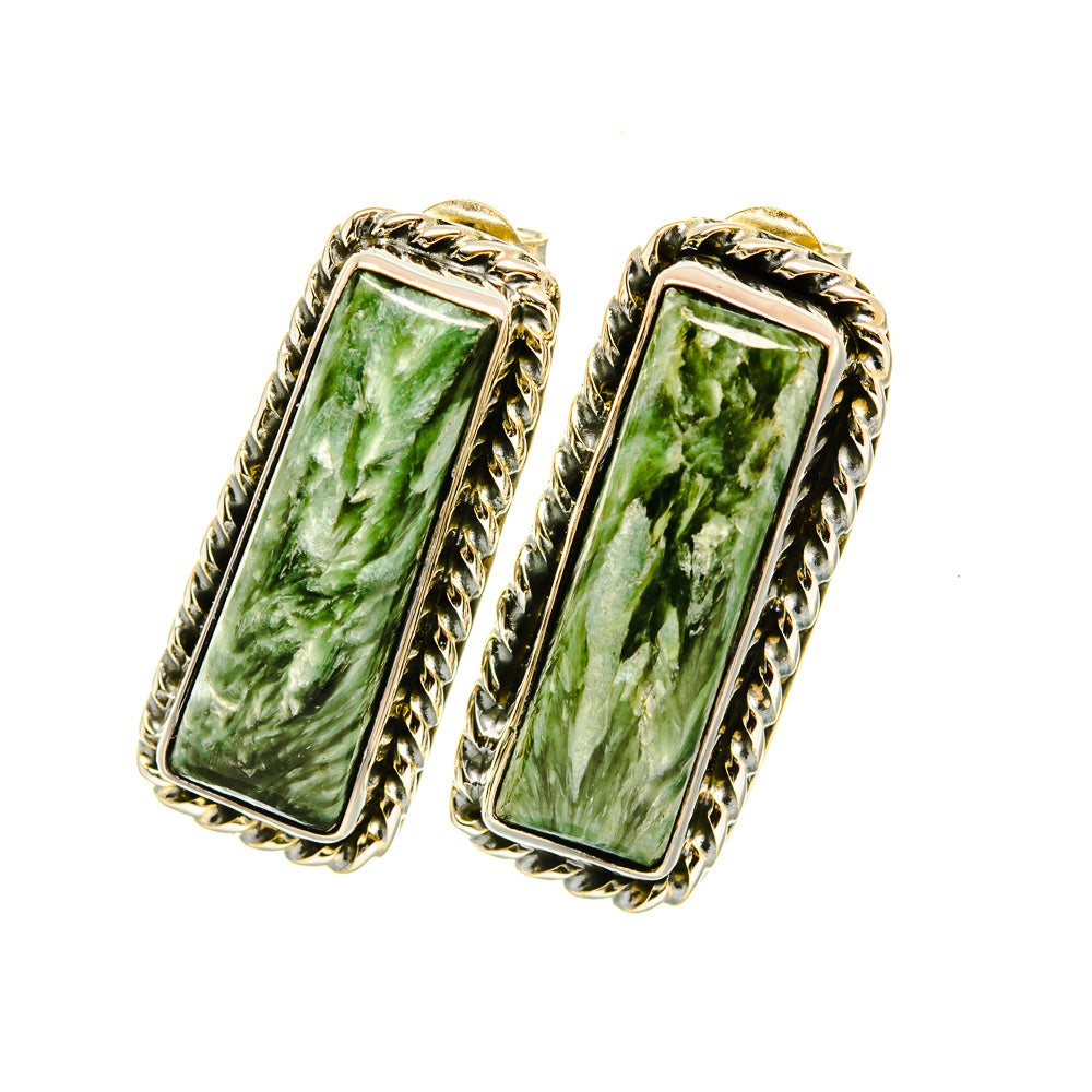 Seraphinite Earrings handcrafted by Ana Silver Co - EARR419155