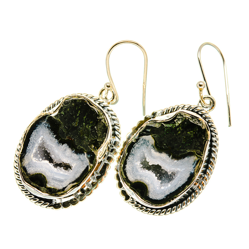 Coconut Geode Druzy Earrings handcrafted by Ana Silver Co - EARR419166