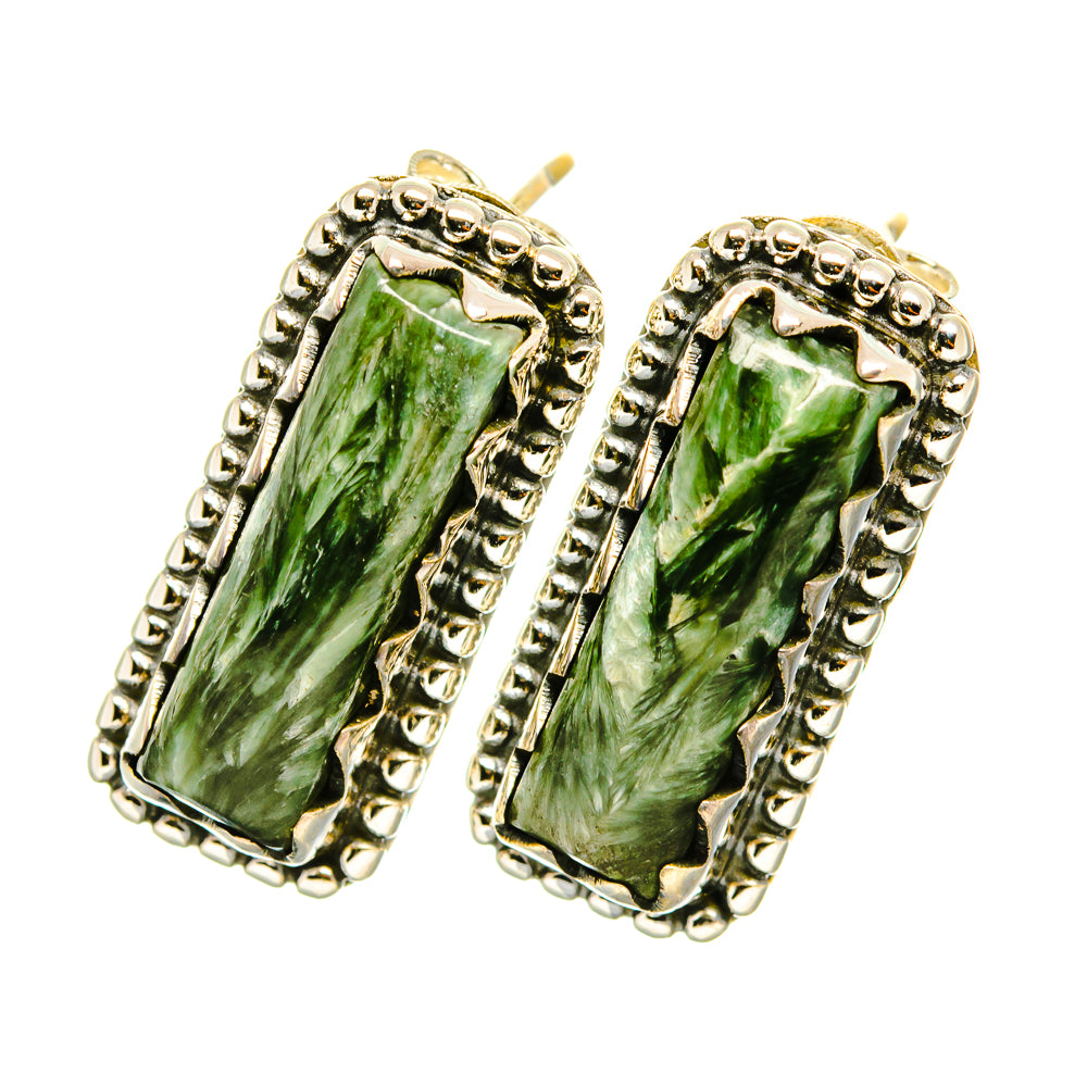 Seraphinite Earrings handcrafted by Ana Silver Co - EARR419228