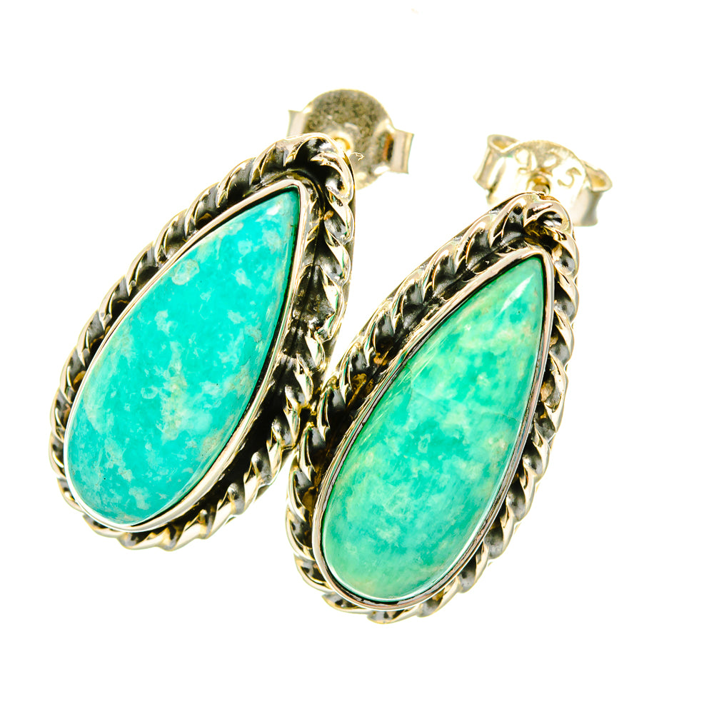 Amazonite Earrings handcrafted by Ana Silver Co - EARR419256