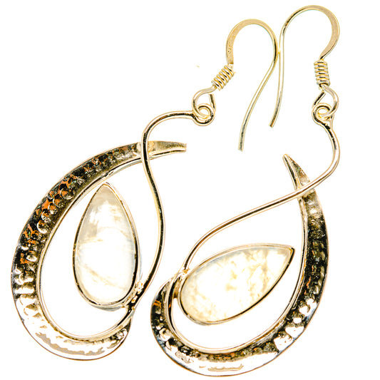 Rainbow Moonstone Earrings handcrafted by Ana Silver Co - EARR419289