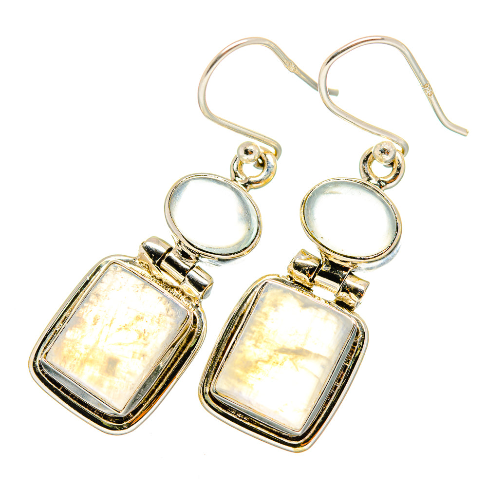 Rainbow Moonstone Earrings handcrafted by Ana Silver Co - EARR419344