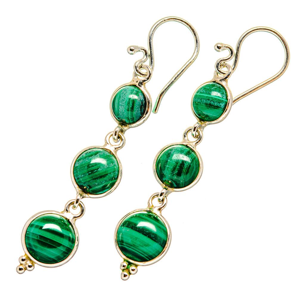 Malachite Earrings handcrafted by Ana Silver Co - EARR419357