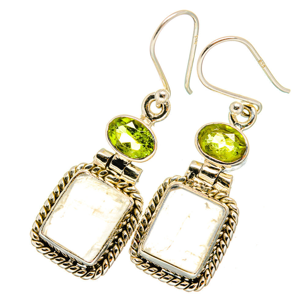 Rainbow Moonstone Earrings handcrafted by Ana Silver Co - EARR419375