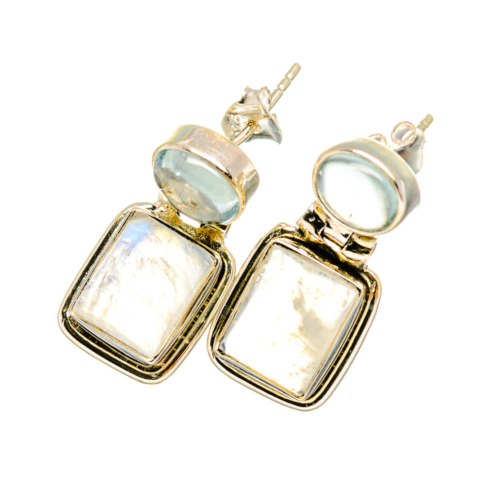 Rainbow Moonstone Earrings handcrafted by Ana Silver Co - EARR419393