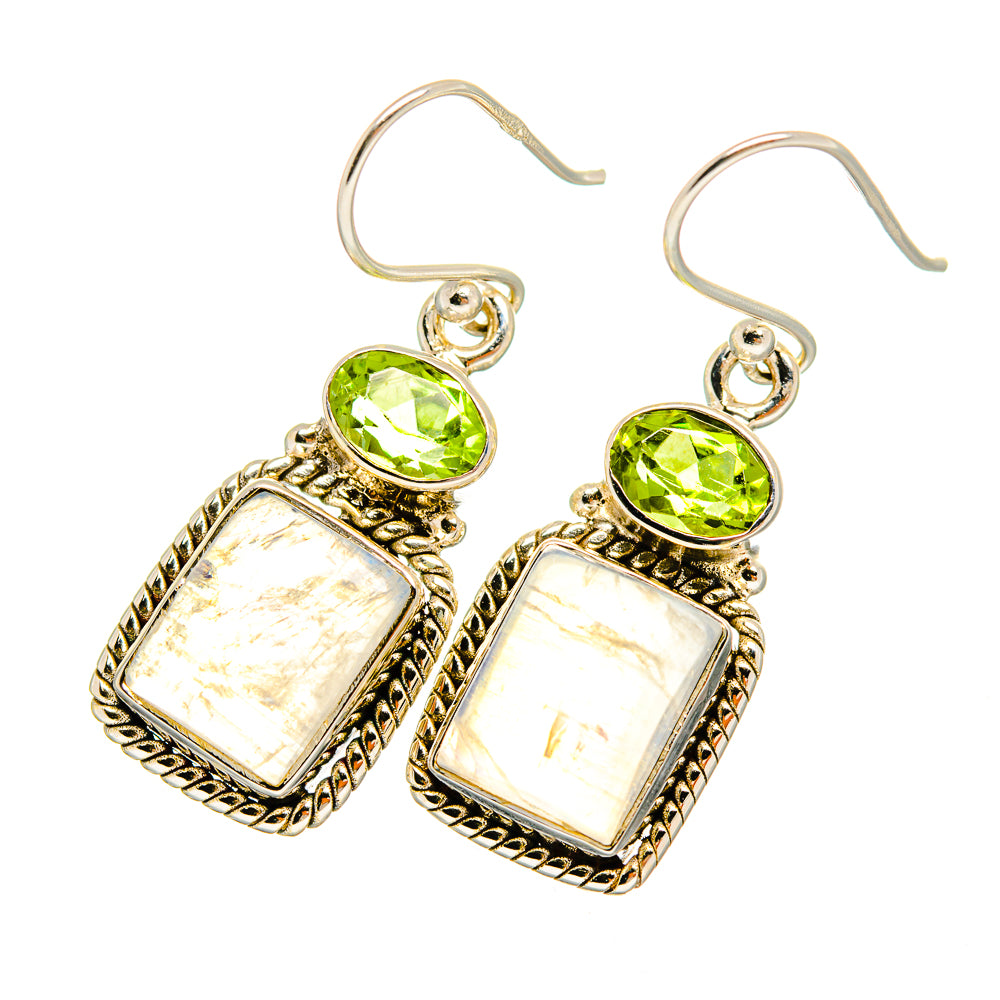 Rainbow Moonstone Earrings handcrafted by Ana Silver Co - EARR419396