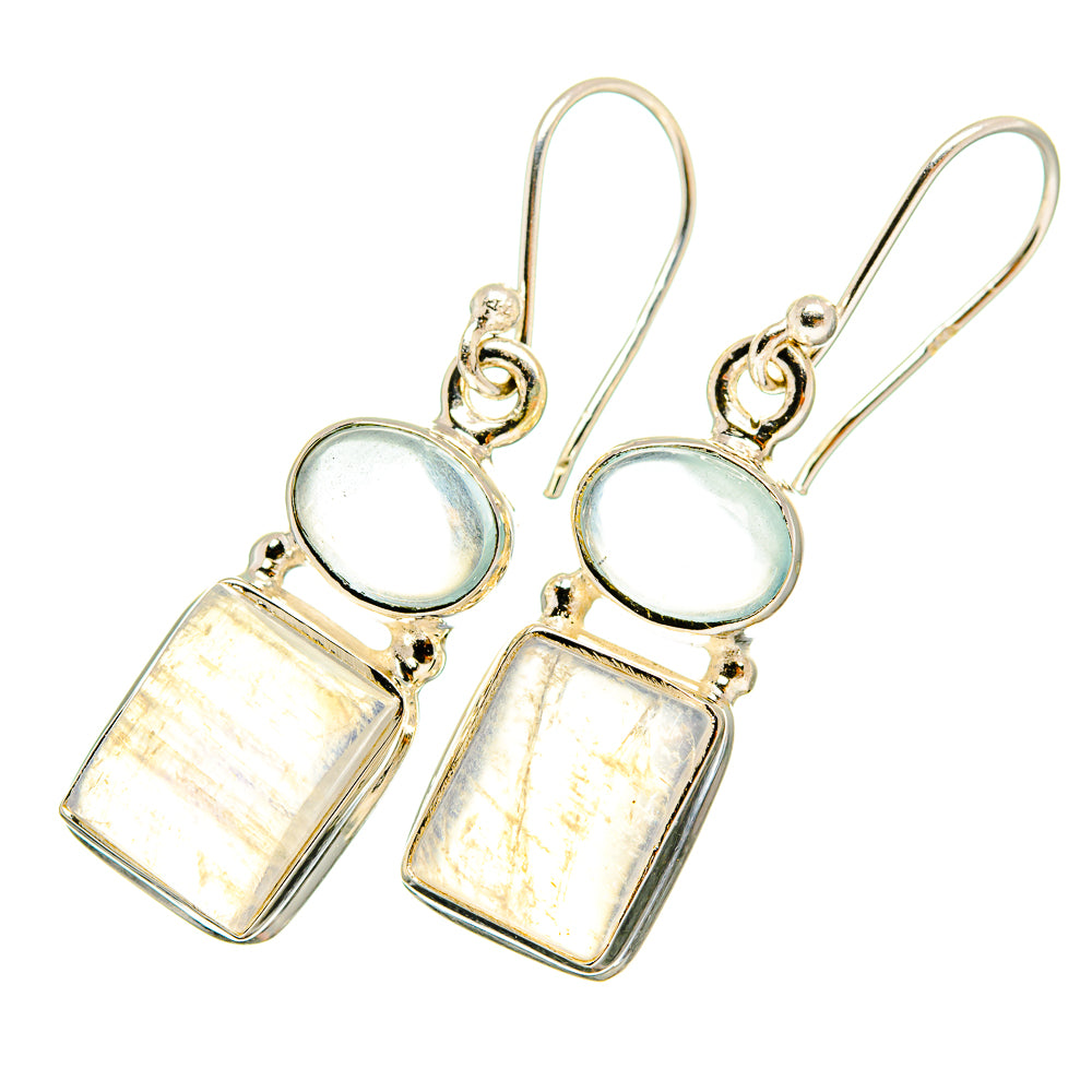 Rainbow Moonstone Earrings handcrafted by Ana Silver Co - EARR419399