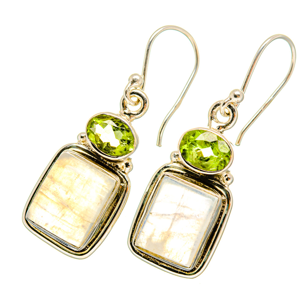 Rainbow Moonstone Earrings handcrafted by Ana Silver Co - EARR419404