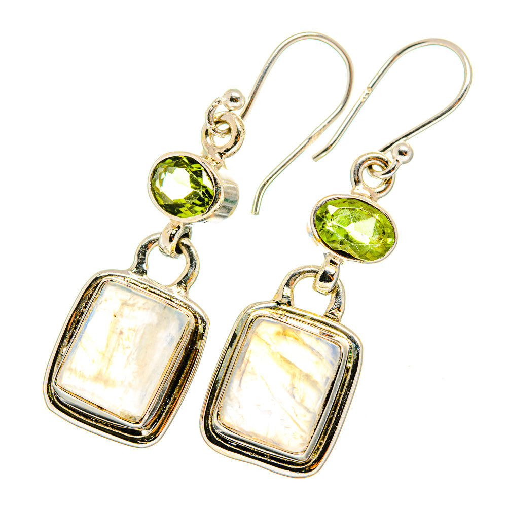 Rainbow Moonstone Earrings handcrafted by Ana Silver Co - EARR419419