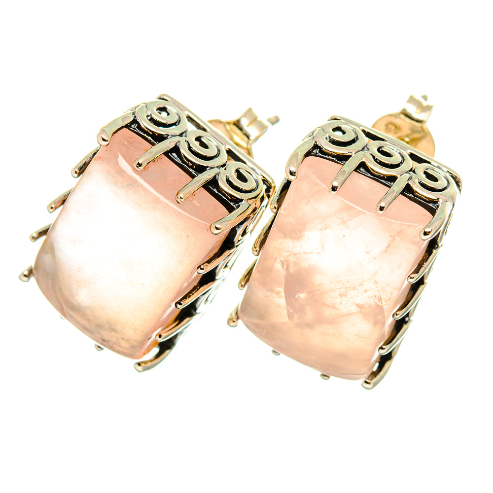 Rose Quartz Earrings handcrafted by Ana Silver Co - EARR419422