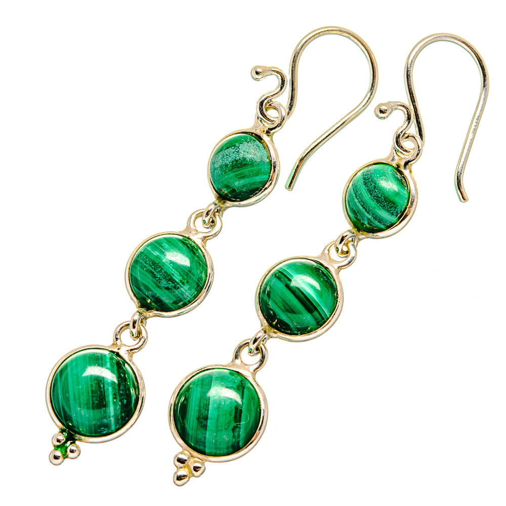 Malachite Earrings handcrafted by Ana Silver Co - EARR419460