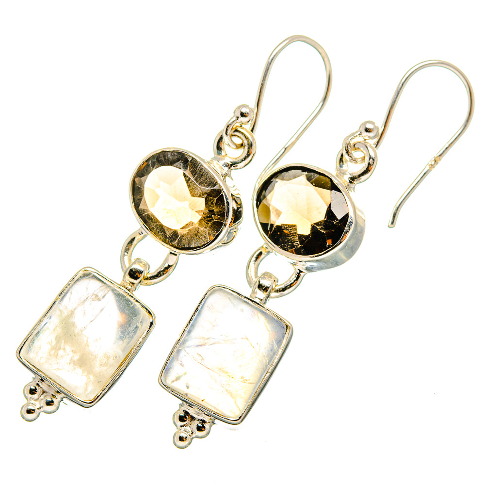 Rainbow Moonstone Earrings handcrafted by Ana Silver Co - EARR419462