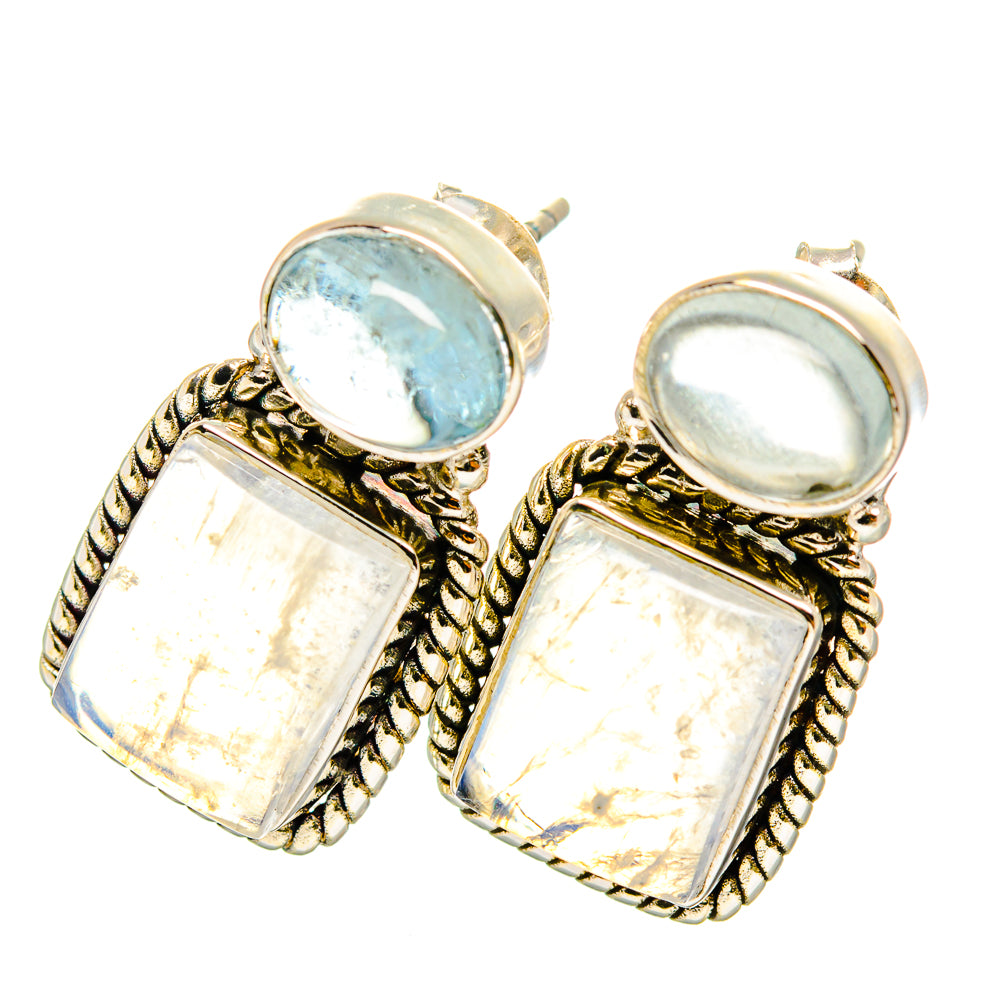 Rainbow Moonstone Earrings handcrafted by Ana Silver Co - EARR419498