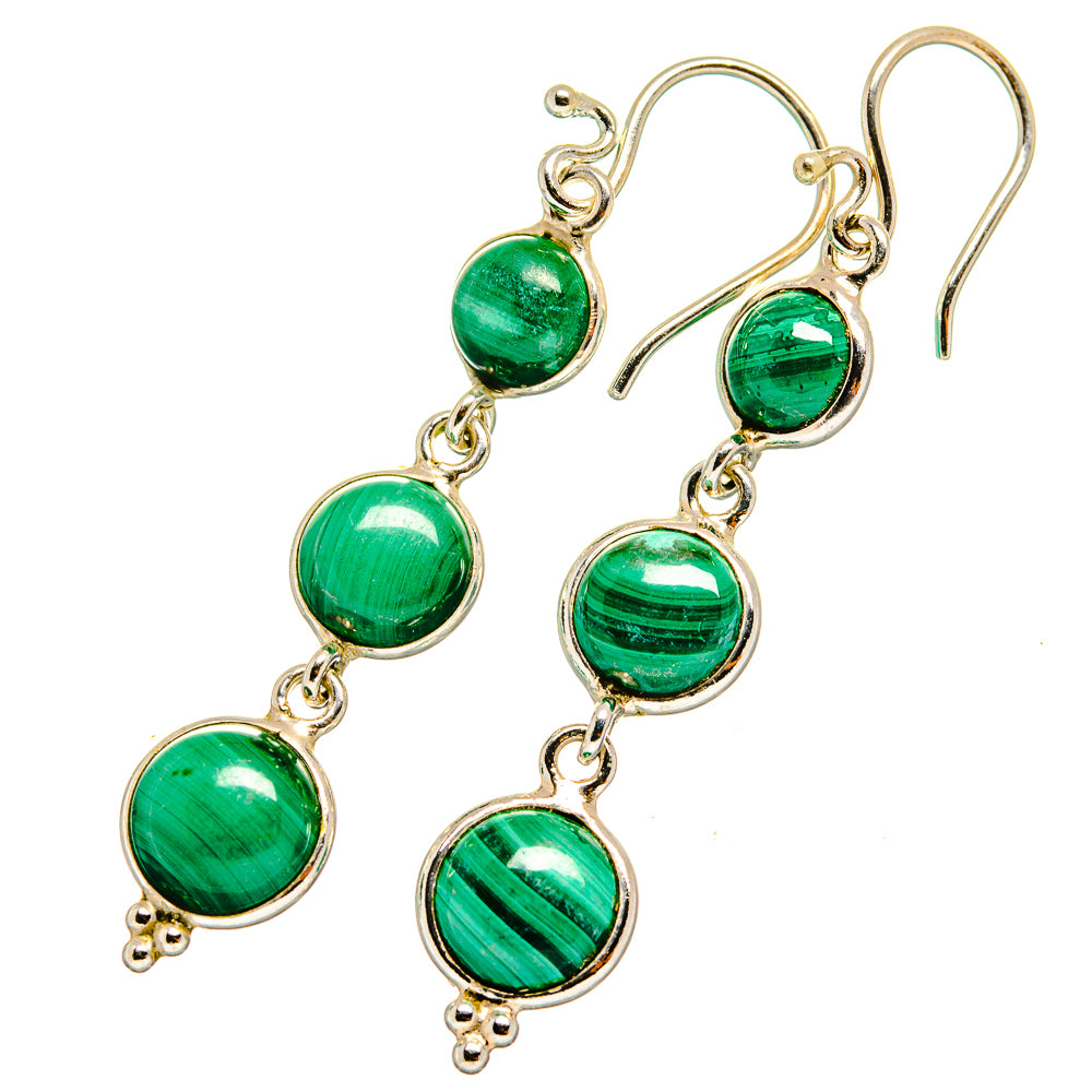 Malachite Earrings handcrafted by Ana Silver Co - EARR419605