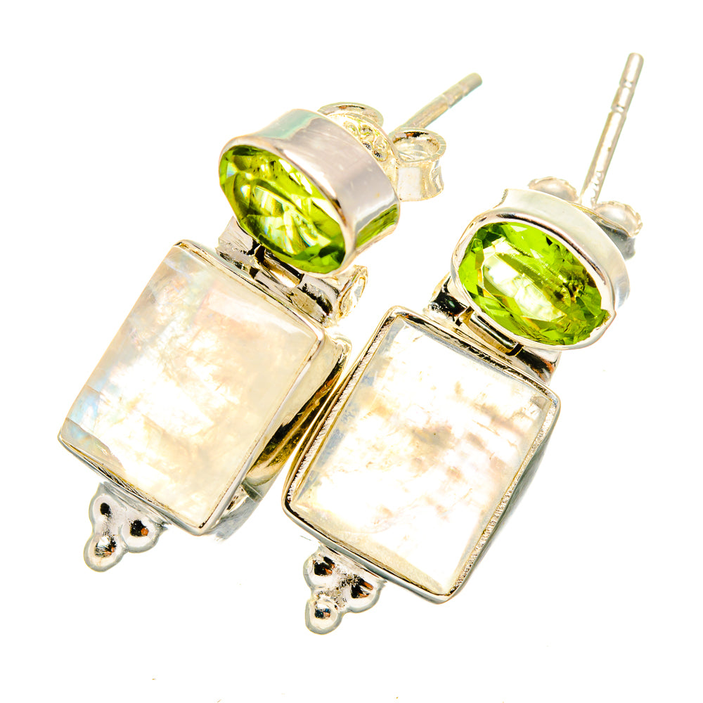 Rainbow Moonstone Earrings handcrafted by Ana Silver Co - EARR419622
