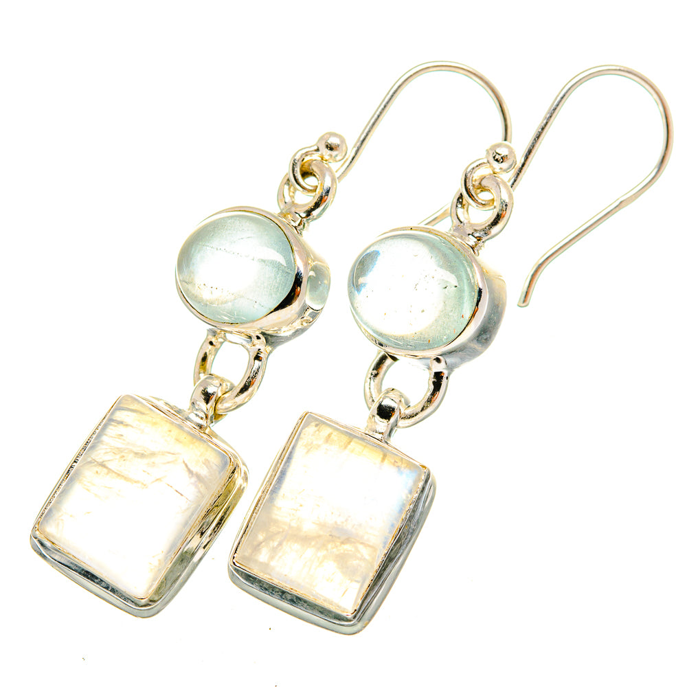 Rainbow Moonstone Earrings handcrafted by Ana Silver Co - EARR419631