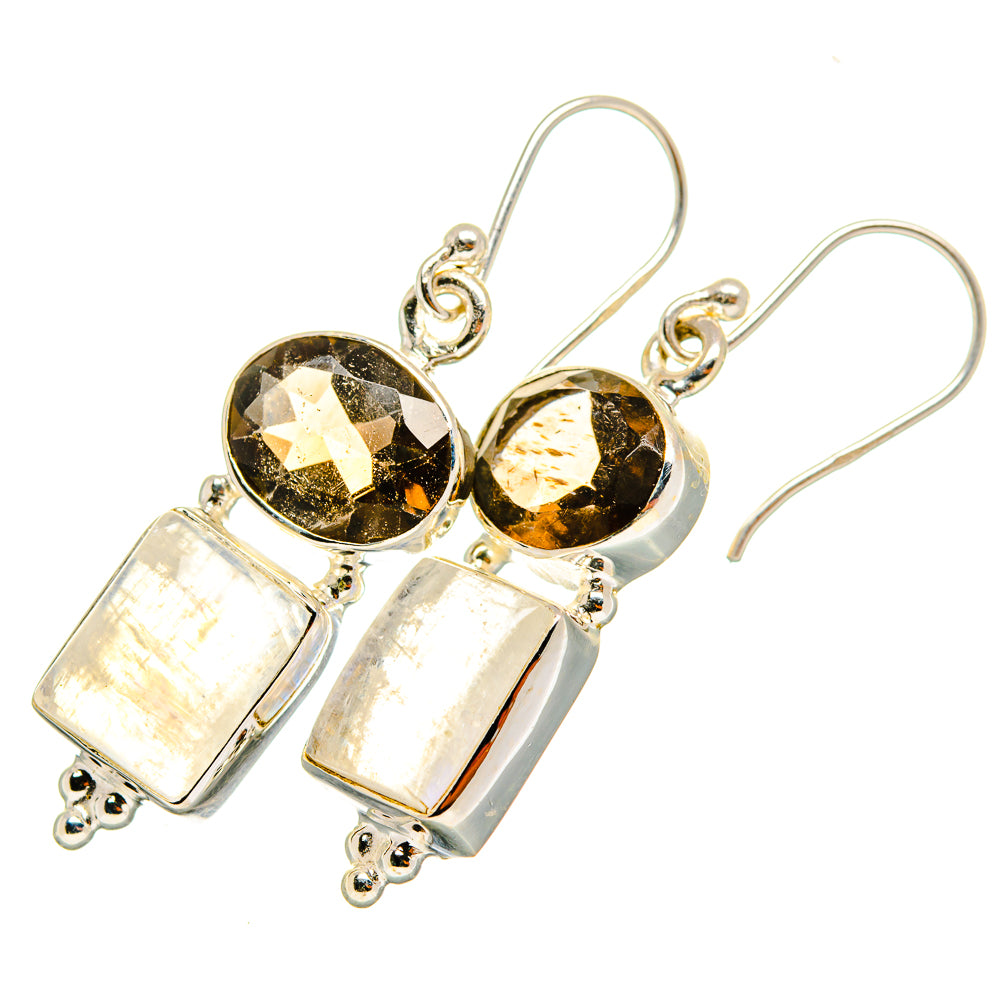 Rainbow Moonstone Earrings handcrafted by Ana Silver Co - EARR419643