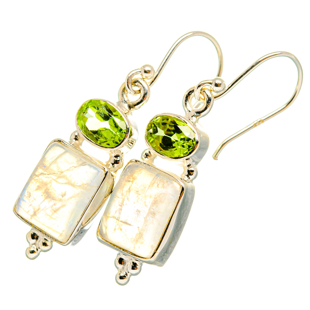 Rainbow Moonstone Earrings handcrafted by Ana Silver Co - EARR419707