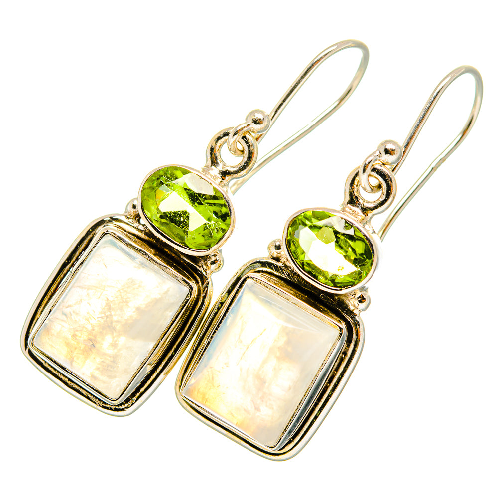 Rainbow Moonstone Earrings handcrafted by Ana Silver Co - EARR419709