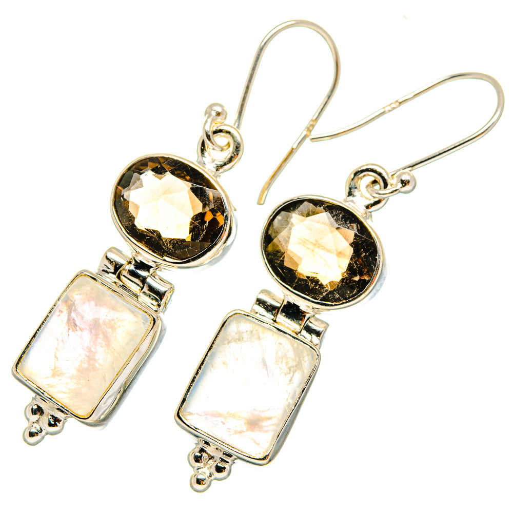 Rainbow Moonstone Earrings handcrafted by Ana Silver Co - EARR419747