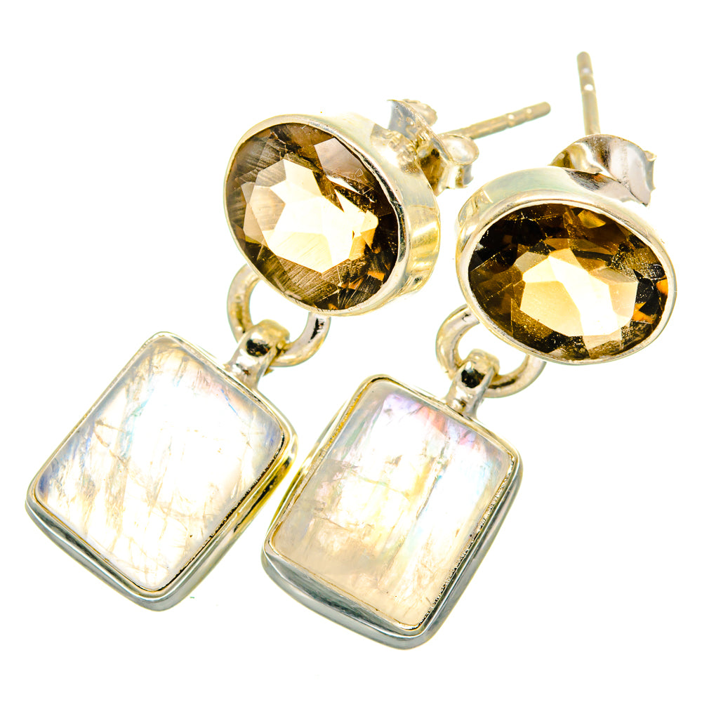 Rainbow Moonstone Earrings handcrafted by Ana Silver Co - EARR419780