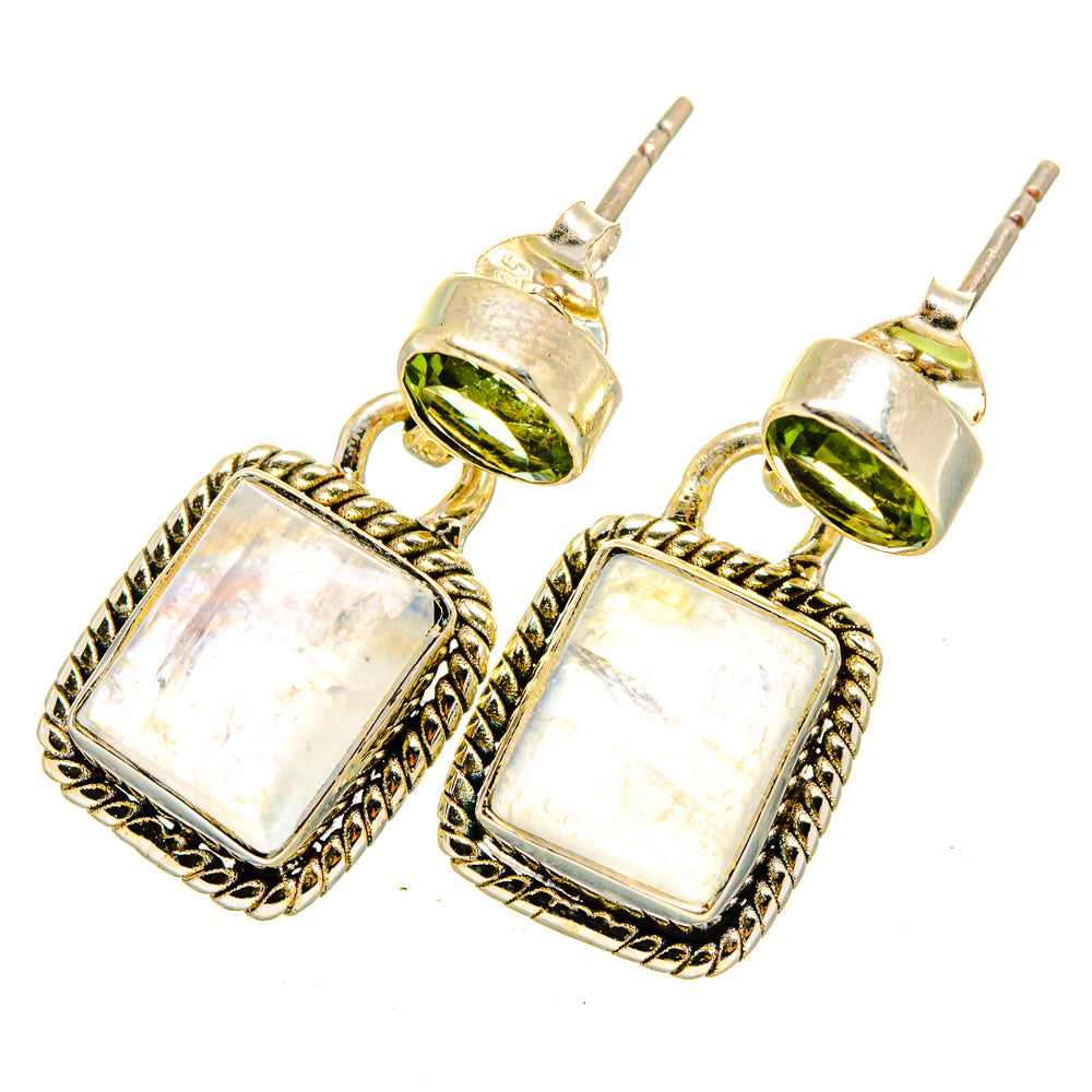 Rainbow Moonstone Earrings handcrafted by Ana Silver Co - EARR419783