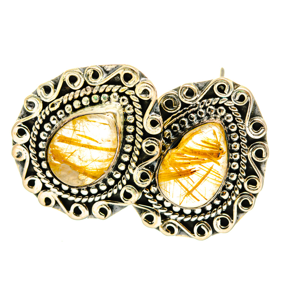 Rutilated Quartz Earrings handcrafted by Ana Silver Co - EARR419791