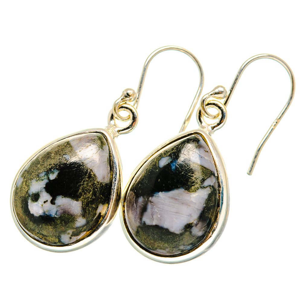 Gabbro Stone Earrings handcrafted by Ana Silver Co - EARR419804 - Photo 2