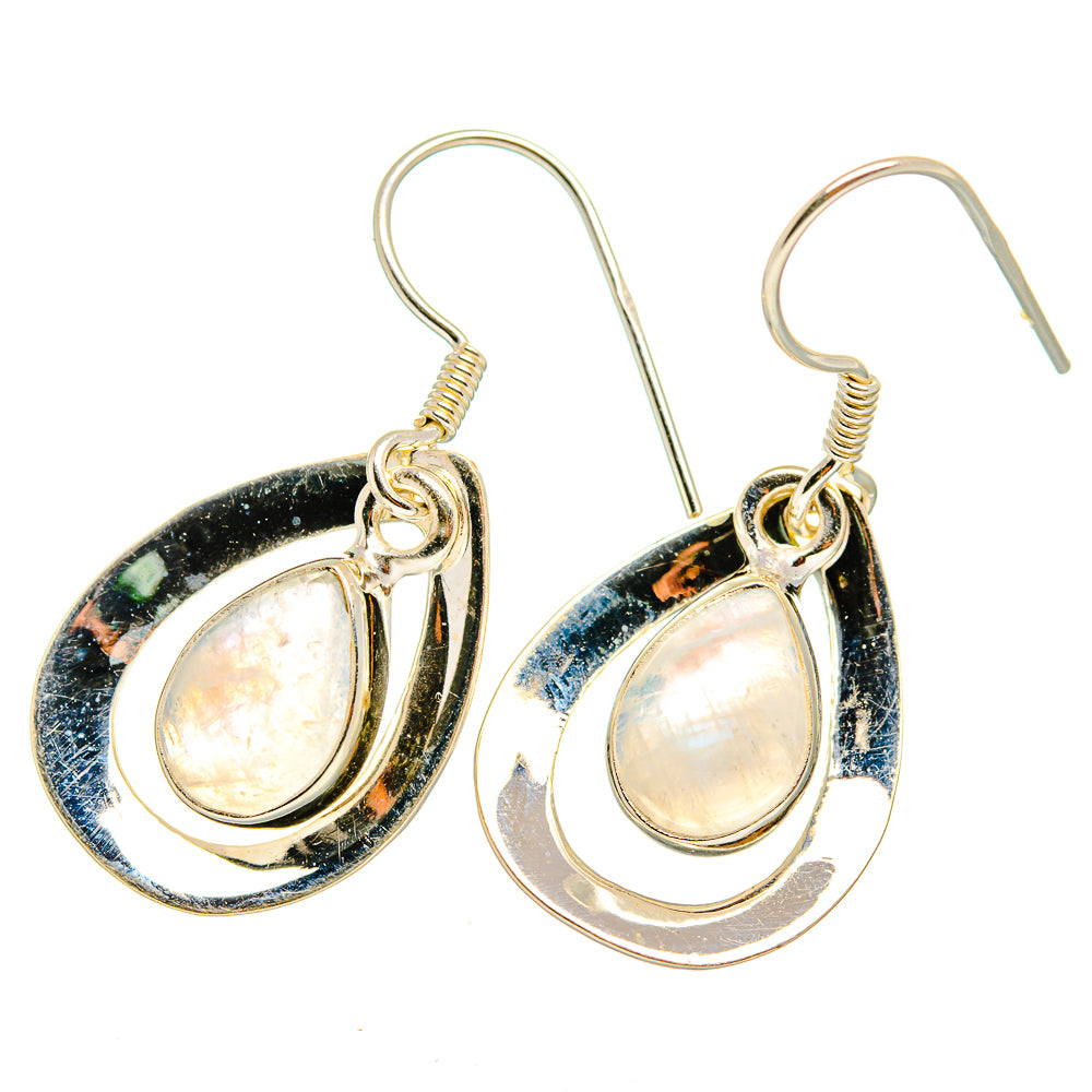 Rainbow Moonstone Earrings handcrafted by Ana Silver Co - EARR419850