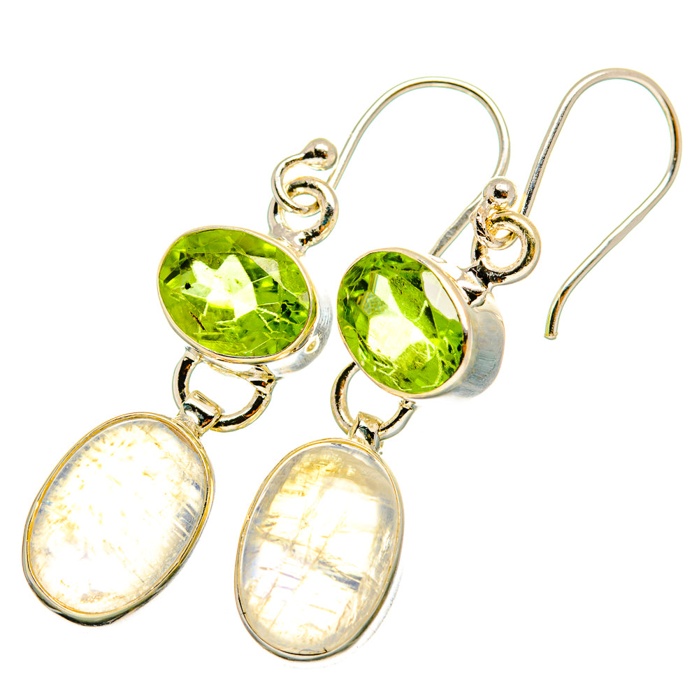 Rainbow Moonstone Earrings handcrafted by Ana Silver Co - EARR419884