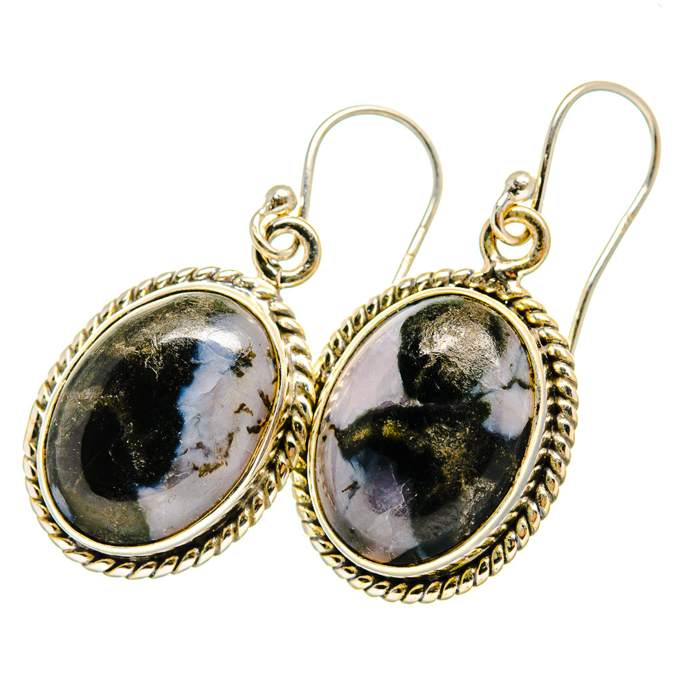 Gabbro Stone Earrings handcrafted by Ana Silver Co - EARR419920 - Photo 2