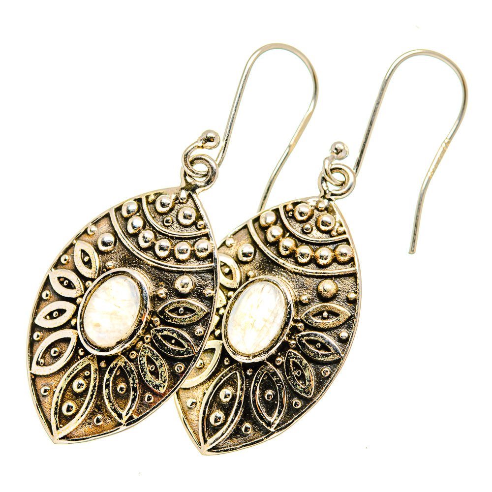 Rainbow Moonstone Earrings handcrafted by Ana Silver Co - EARR419931