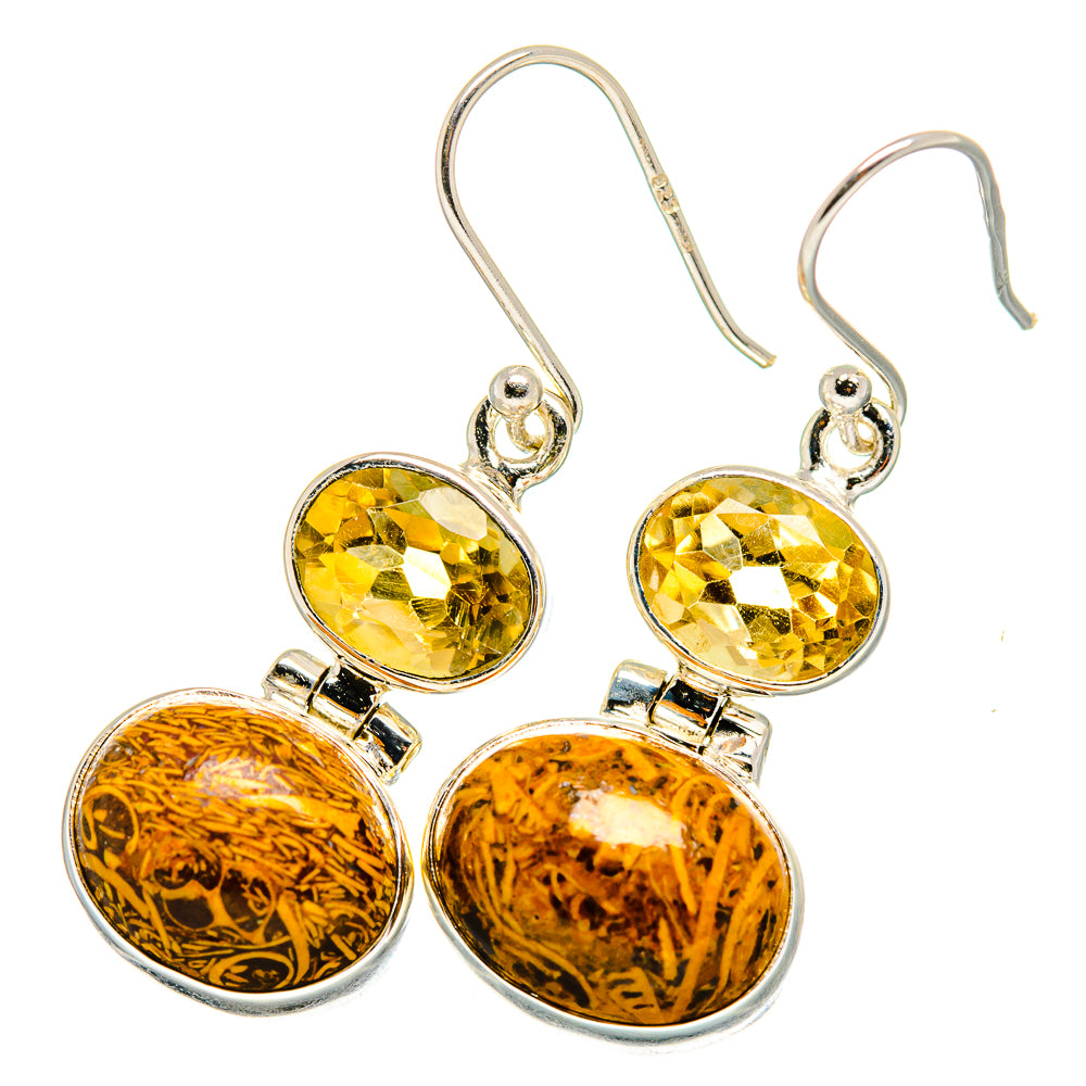 Palm Wood Jasper Earrings handcrafted by Ana Silver Co - EARR419979