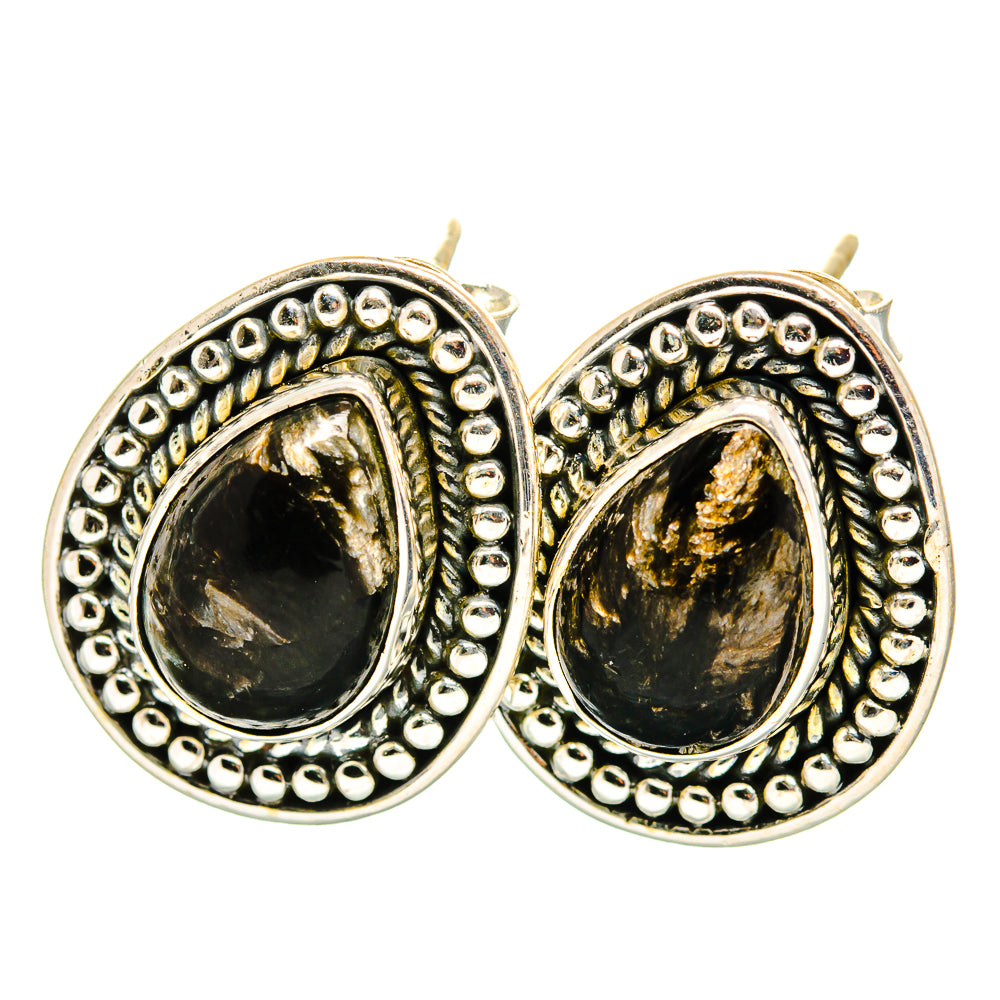 Golden Seraphinite Earrings handcrafted by Ana Silver Co - EARR420003 - Photo 2