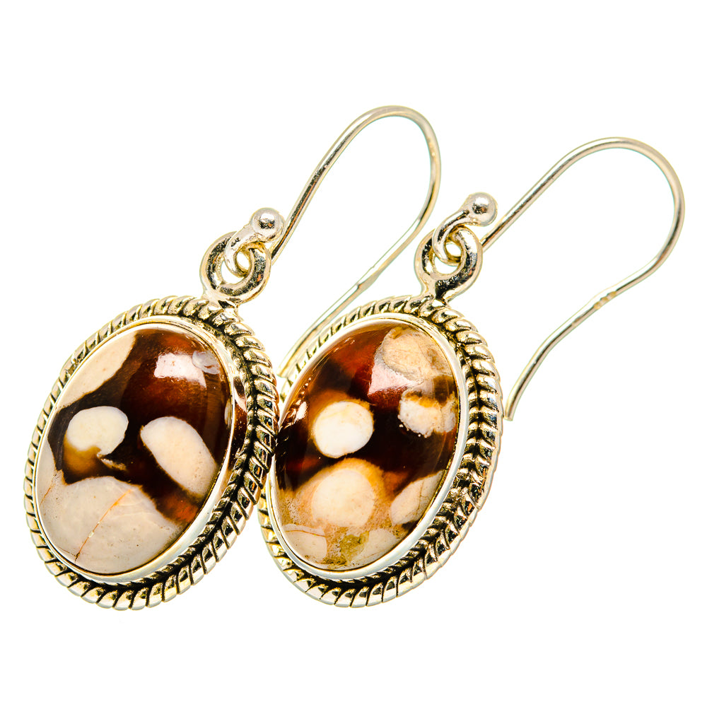 Peanut Wood Jasper Earrings handcrafted by Ana Silver Co - EARR420024