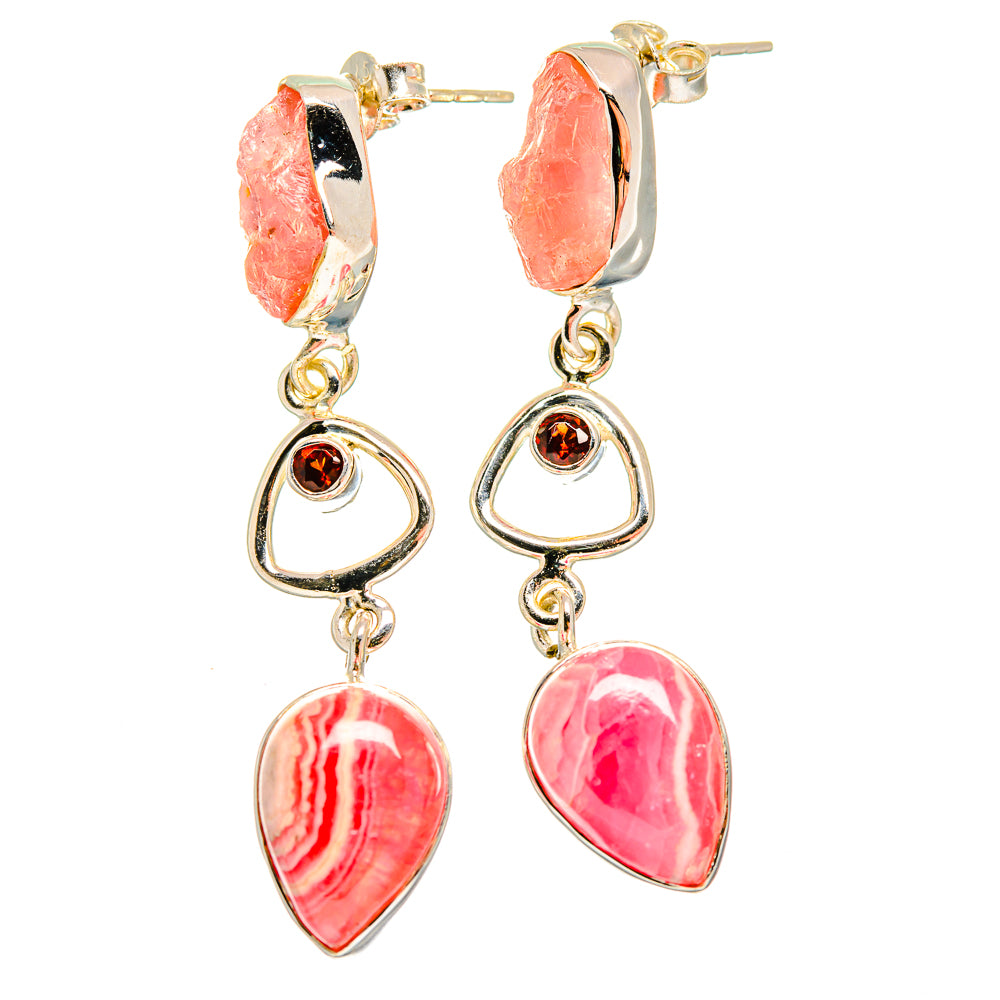 Rhodochrosite Earrings handcrafted by Ana Silver Co - EARR420044
