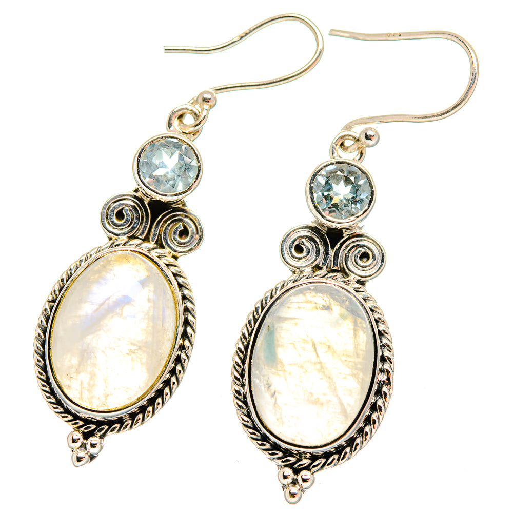 Rainbow Moonstone Earrings handcrafted by Ana Silver Co - EARR420052