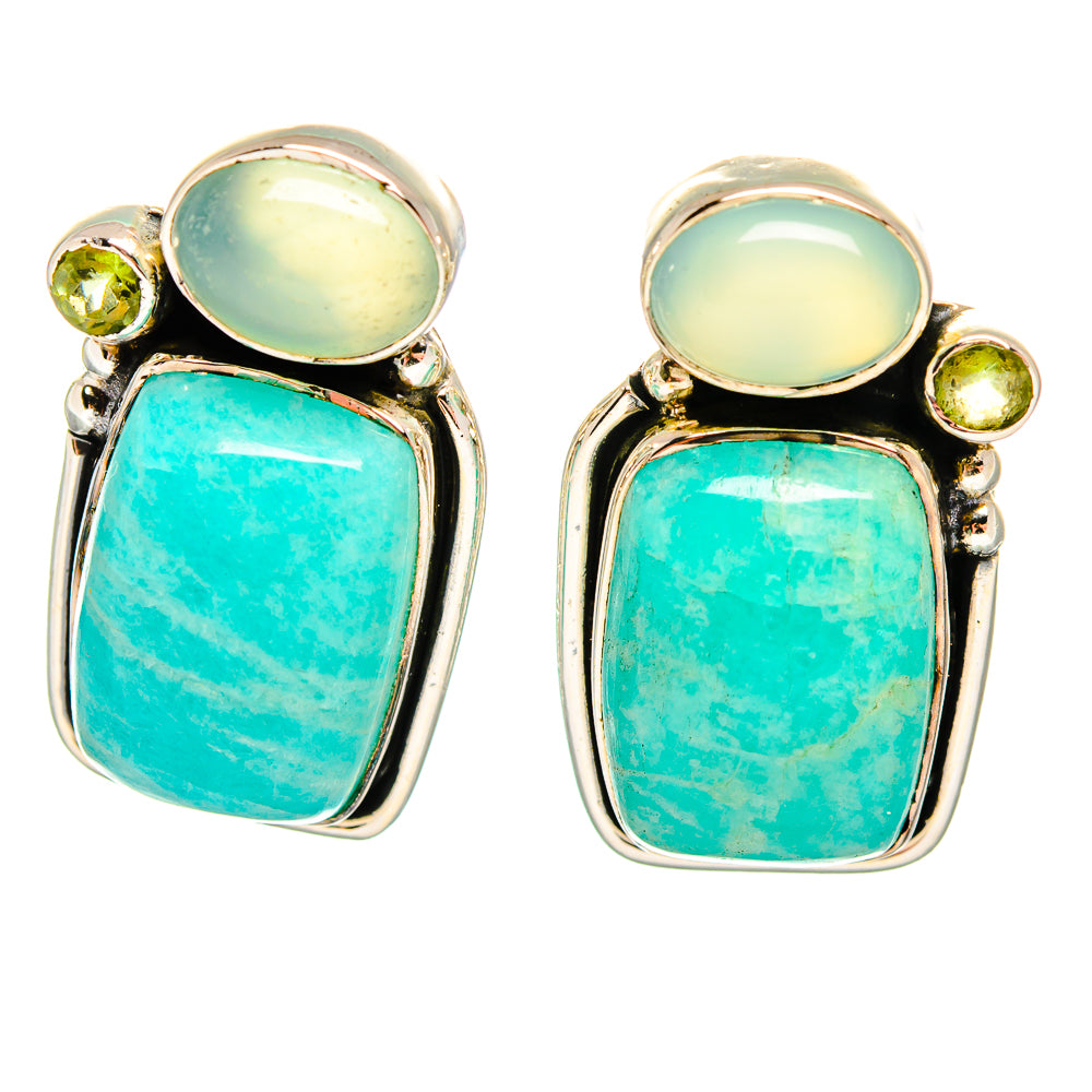 Amazonite Earrings handcrafted by Ana Silver Co - EARR420062