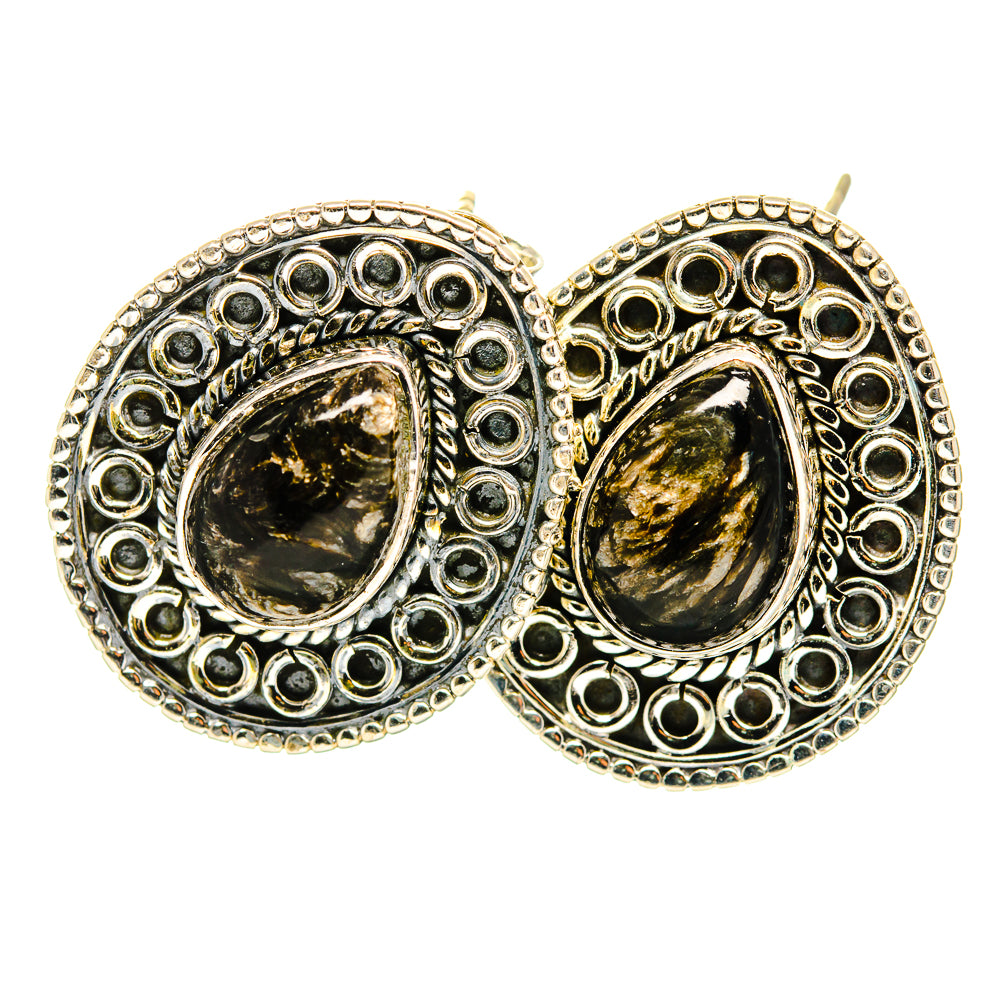 Golden Seraphinite Earrings handcrafted by Ana Silver Co - EARR420097
