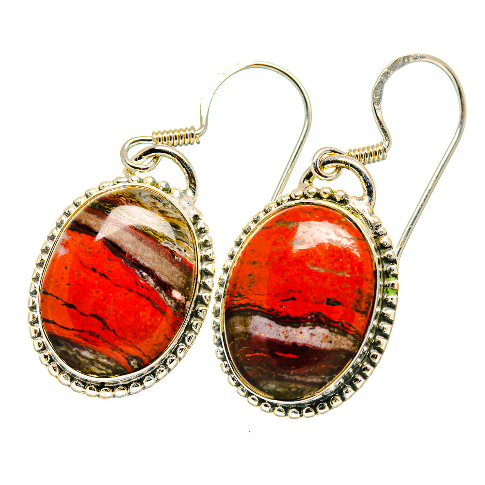 Red Jasper Earrings handcrafted by Ana Silver Co - EARR420099