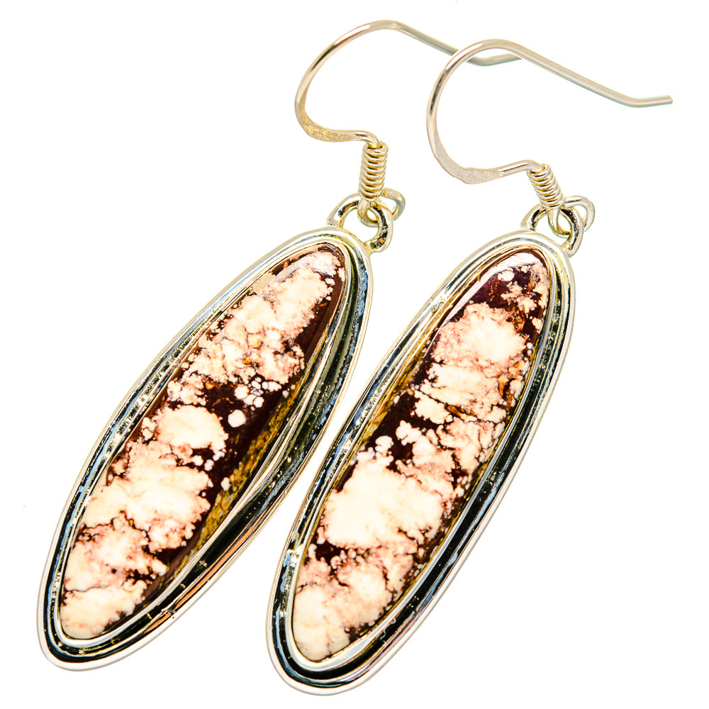 Peanut Wood Jasper Earrings handcrafted by Ana Silver Co - EARR420151